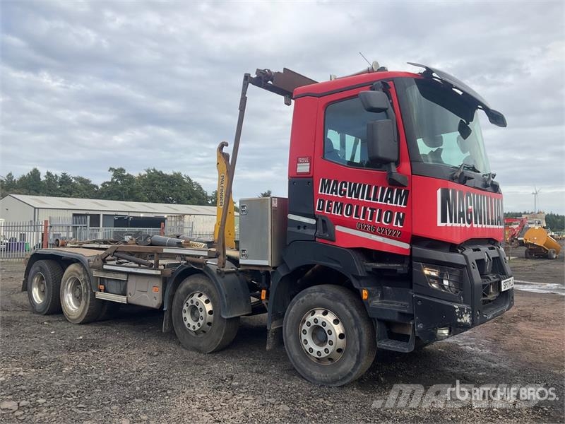 Renault K430 8x4 Twin-Steer Crew Cab Hooklift Truck Krokbil