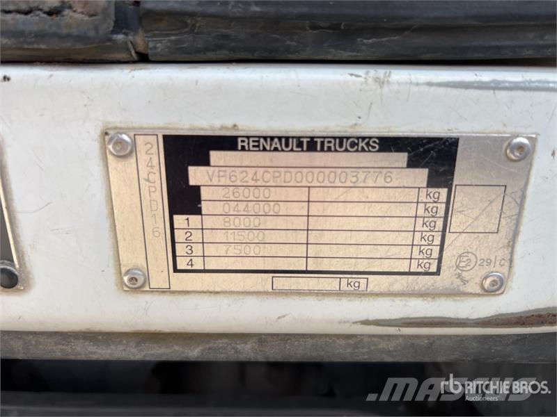 Renault PK16001-KB 3900 kg on Renault Premium Lander 380 D شاحنات الرافعات