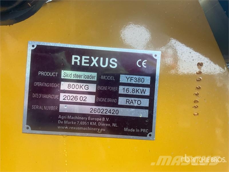 Rexus YF380 Mini Compact Track Loader (Unused) Lietoti riteņu kompaktiekrāvēji