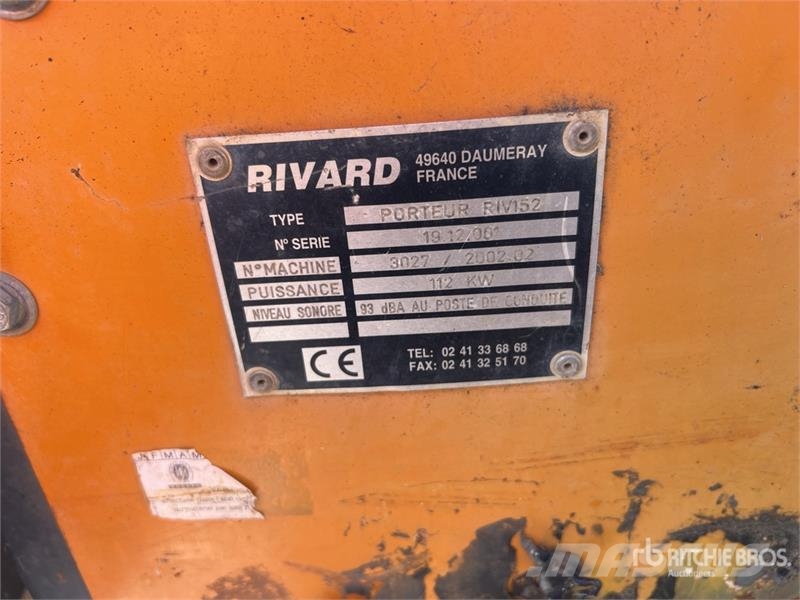 Rivard PORTEUR RIV 152 Tracked Trancheuse Sur Chen Trenchers