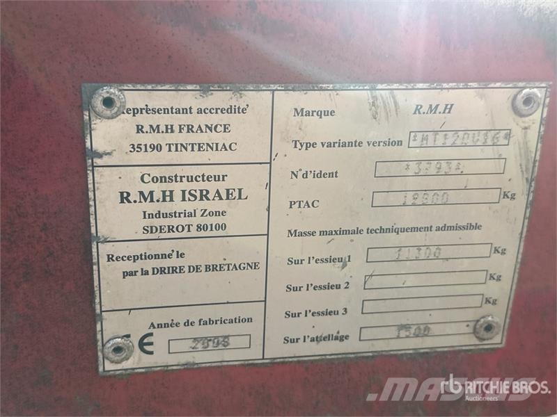 RMH VR16 Melangeuse Distributrice 2 Essieux 16 m3 T/A  Alimentatori per animali
