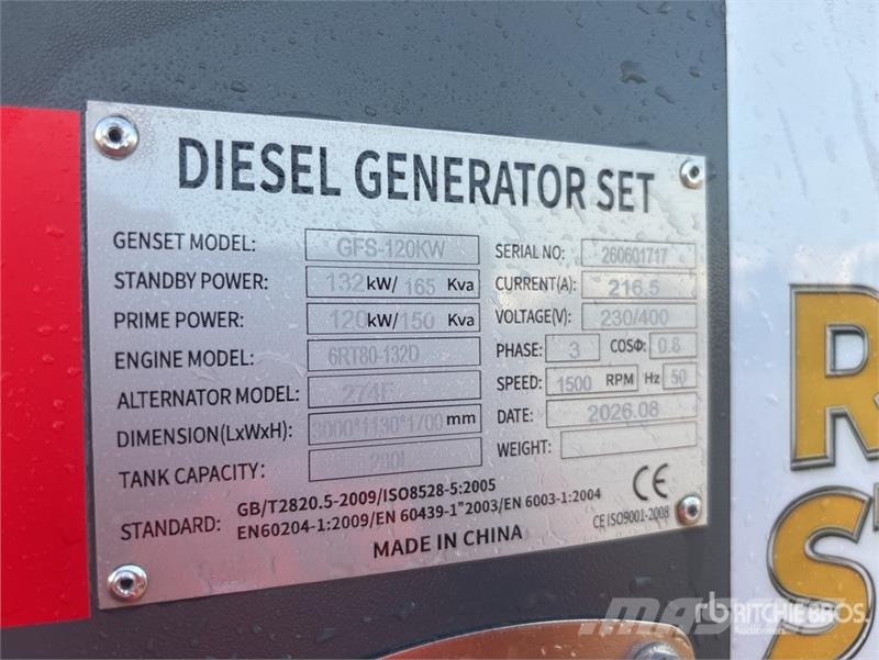  Roter Sturm GFS-120KW Skid-Mounted Generator Set ( Dizel Jeneratörler
