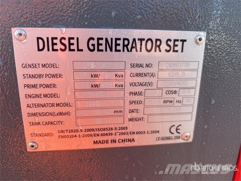  Roter Sturm GFS-70KW Skid-Mounted Generator Set (U Dīzeļģeneratori