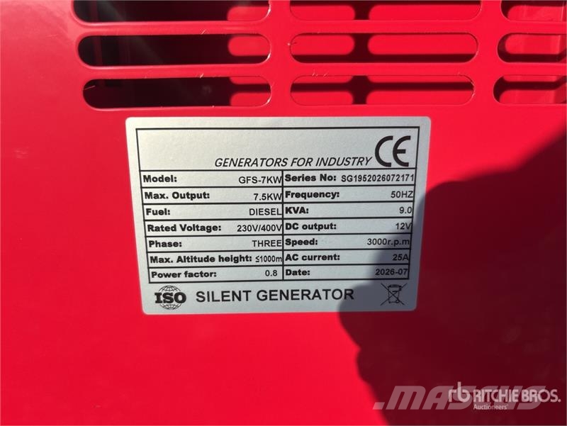  Roter Sturm GFS-7KW Portable Generator Set (Unused Autres générateurs