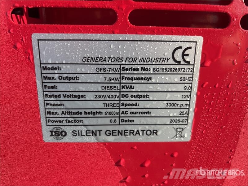  Roter Sturm GFS-7KW Portable Generator Set (Unused Autres générateurs