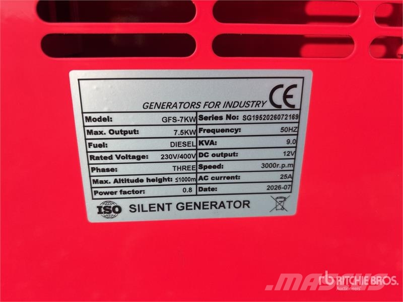  Roter Sturm GFS-7KW Portable Generator Set (Unused Autres générateurs