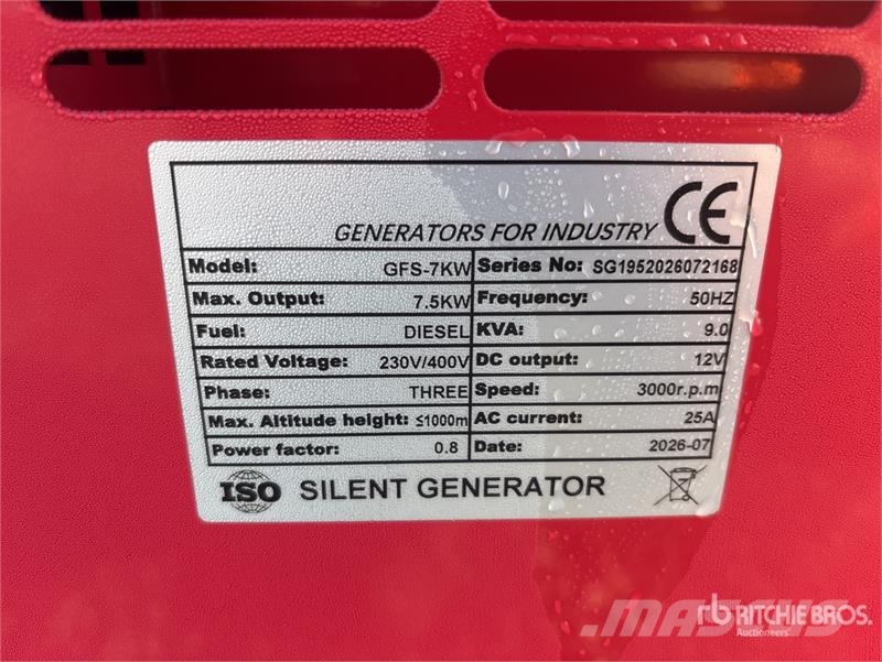  Roter Sturm GFS-7KW Portable Generator Set (Unused Autres générateurs
