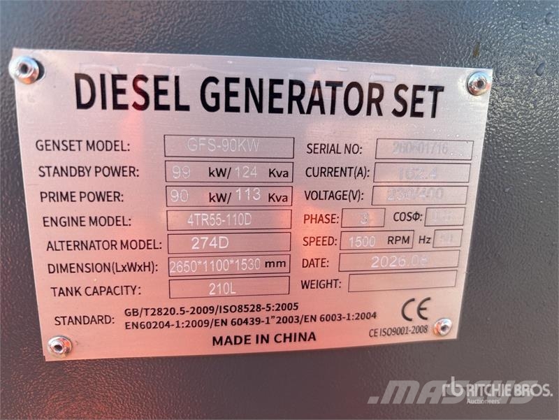  Roter Sturm GFS-90KW Skid-Mounted Generator Set (U Dizel Jeneratörler