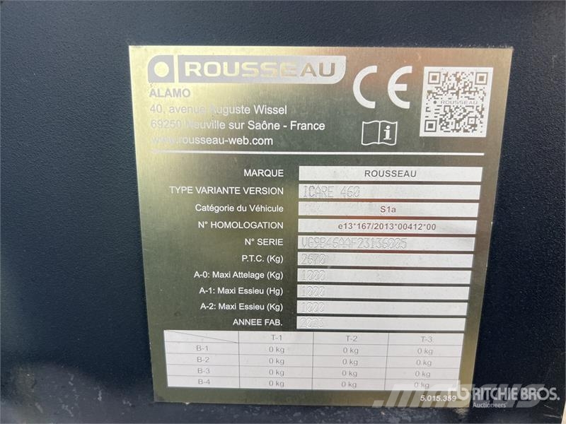 Rousseau Icare 460 4600 mm 3-Point Hitch Gyrobroyeur Rotary Odstranjivači stabljika krompira