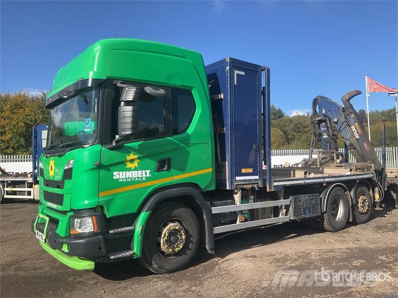 Scania Flatbed Truck with Crane Crane trucks