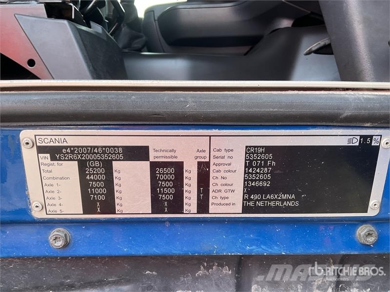 Scania R490 6x2 Tri/A Sleeper Truck Tractor Traktorske jedinice