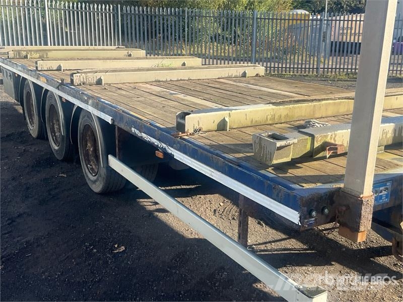 SDC 24 ton 8 m Tri/A Drawbar Flatbed Trailer مقطوروات مسطحة/مفصلية الجوانب