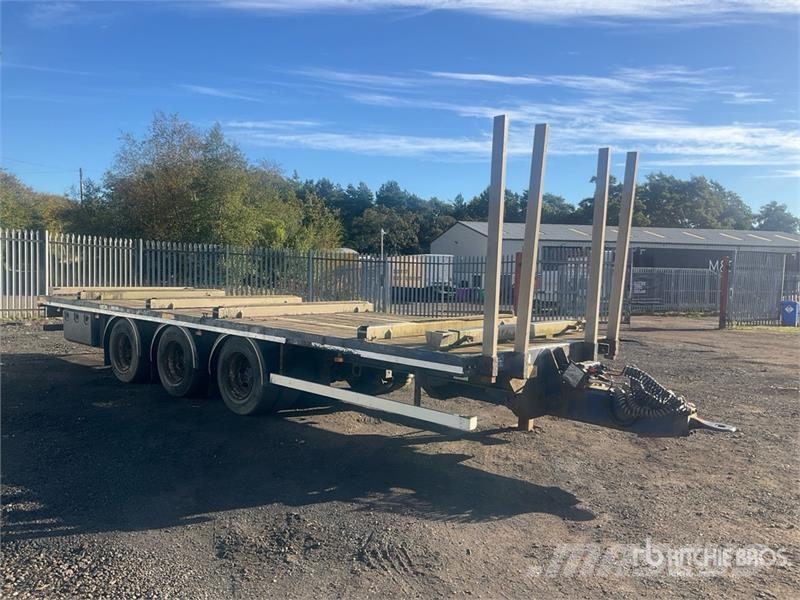 SDC 24 ton 8 m Tri/A Drawbar Flatbed Trailer مقطوروات مسطحة/مفصلية الجوانب