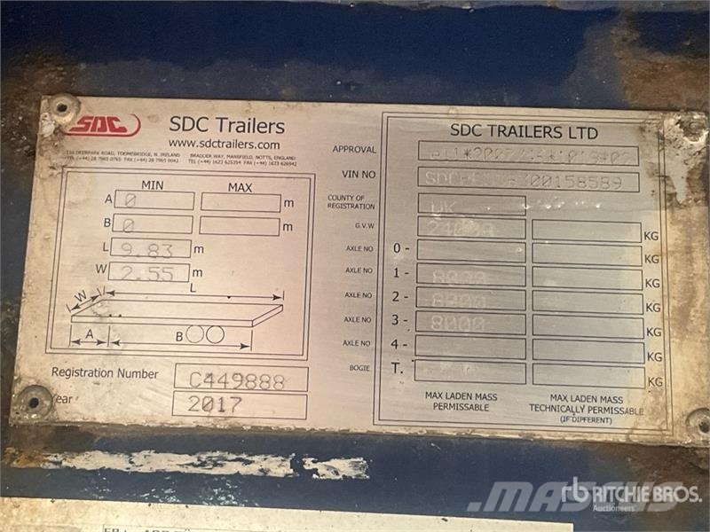 SDC Trailers 8.04 m Tri/A Drawbar Flatbed Trailer Flatbed/Dropside trailers