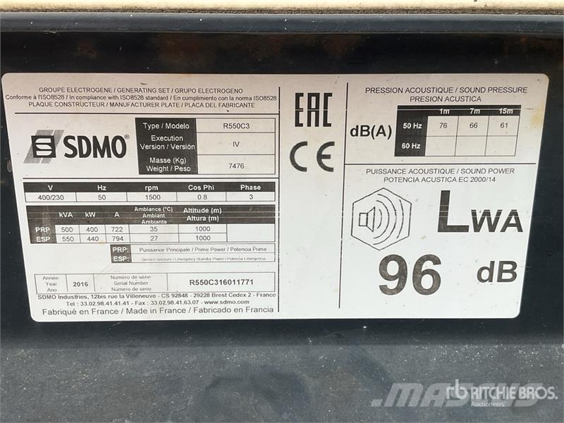 Sdmo R550C3 Generator Set Dīzeļģeneratori