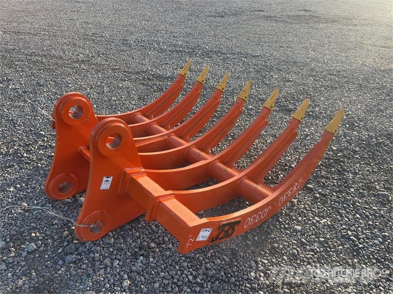 SEC 1850 mm 72" to fit ZX330 Excavator Rake (Unused) Šieno grėbliai ir vartytuvai