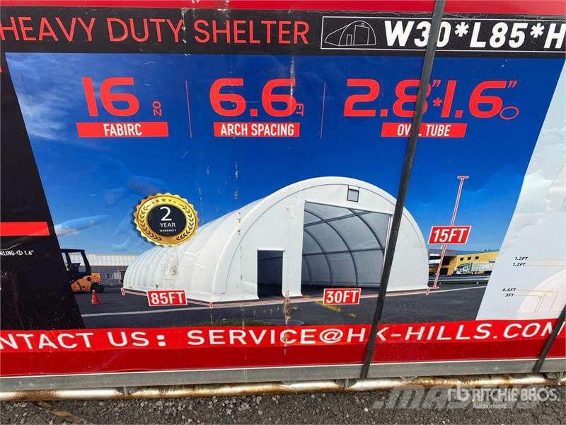 Semi-circular tent hall, 1 BOX: Dimensions: 25.91 Posýpače soli a piesku