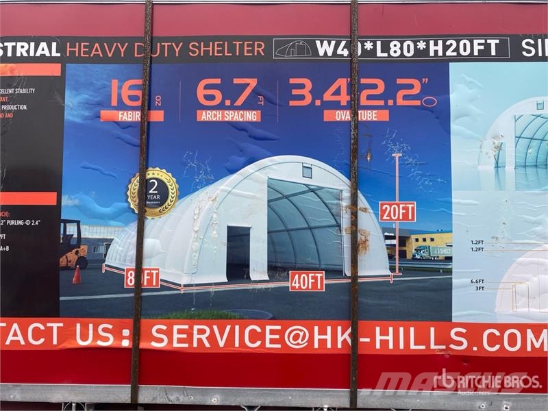 Semi-circular tent hall, 2 boxes: Dimensions: 24.3 Posýpače soli a piesku