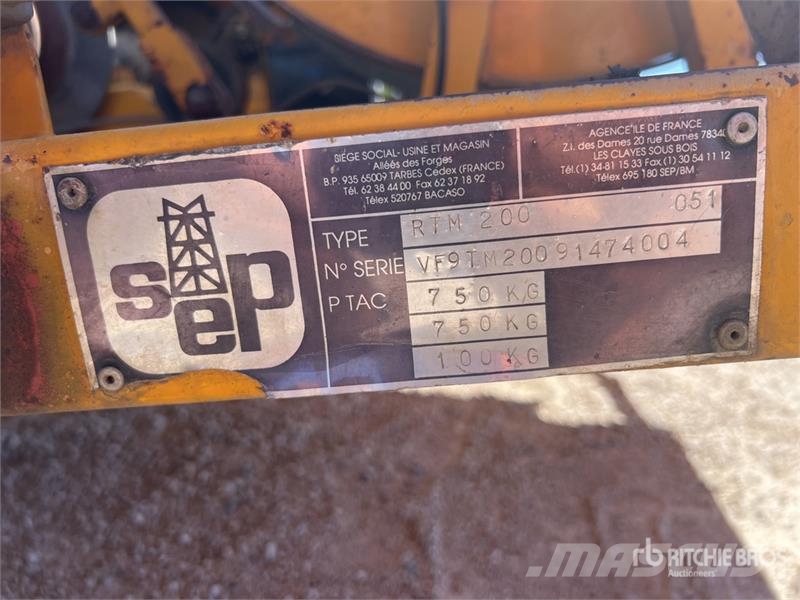  Sep RTM 200 S/A Remorque Treuil Winch Ostale prikolice