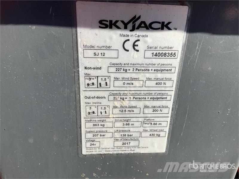 SkyJack SJ12 Vertical Mast Lift Used Personnel lifts and access elevators