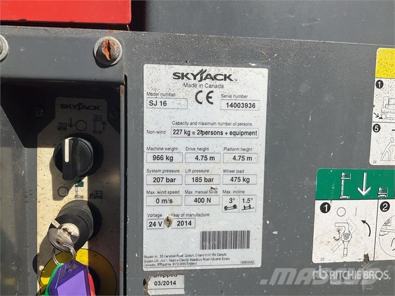 SkyJack SJ16 Vertikalne radne podizne platforme