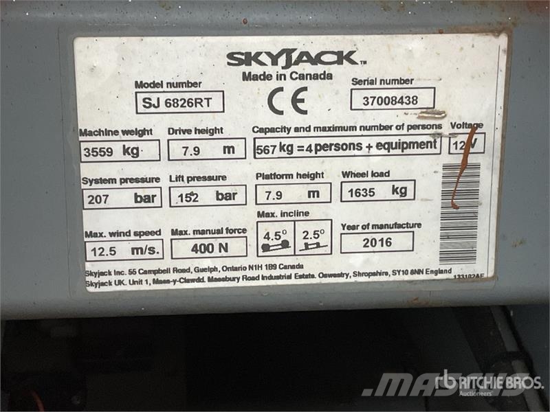SkyJack SJ6826 RT Škaraste platforme
