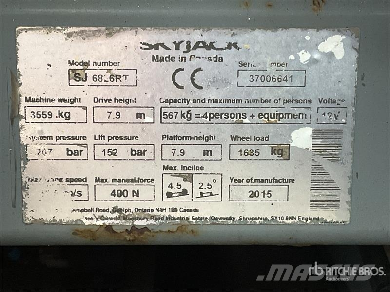 SkyJack SJ6826 RT Škaraste platforme