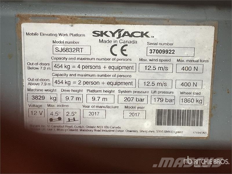SkyJack SJ6832 RT Škaraste platforme