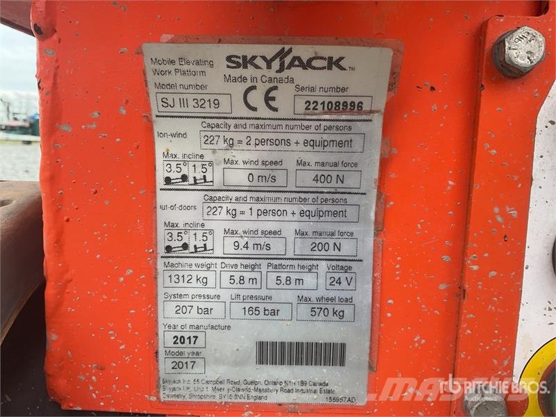SkyJack SJIII-3219 Electric Scissor Lift (Inoperable) Škaraste platforme
