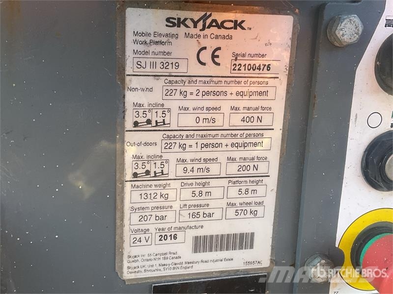 SkyJack SJIII3219 Škaraste platforme