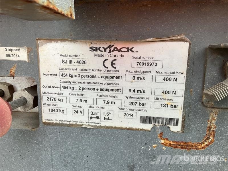 SkyJack SJIII4626 Electric Scissor Lift Nacelle ciseaux