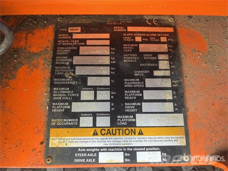Snorkel TM12 Vertical Mast Lift Vertikalne radne podizne platforme