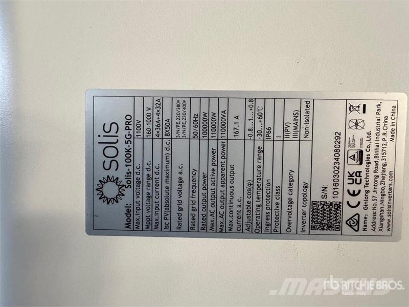 Solis 5G 100K PRO Inverter (Unused) Other components