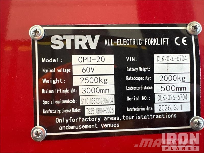 STARVOX CPD-20 Electric Forklift (Unused) Elektrostapler
