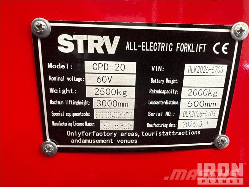 STARVOX CPD-20 Electric Forklift (Unused) Elektrostapler