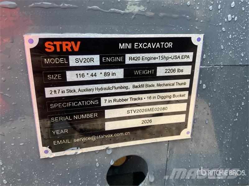 STARVOX SV20R Mini Excavator (Unused) Mini bageri < 7t