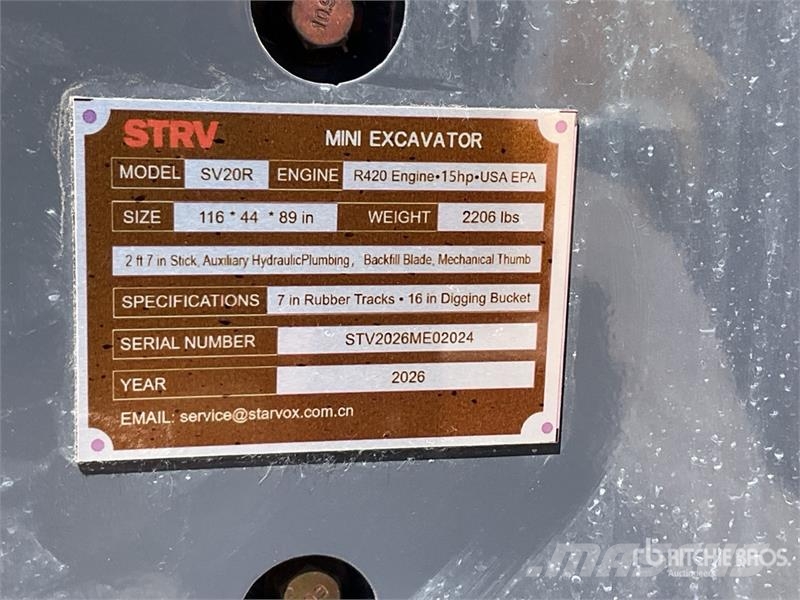  STARVOX SV20R Mini Excavator (Unused) حفارات صغيرة أقل من 7 طن (حفارات صغيرة)