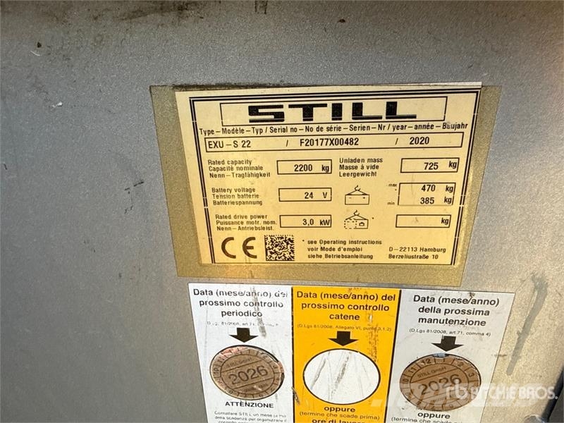 Still EXU-S 22 Electric Pallet Jack (Inoperable) Handhubwagen