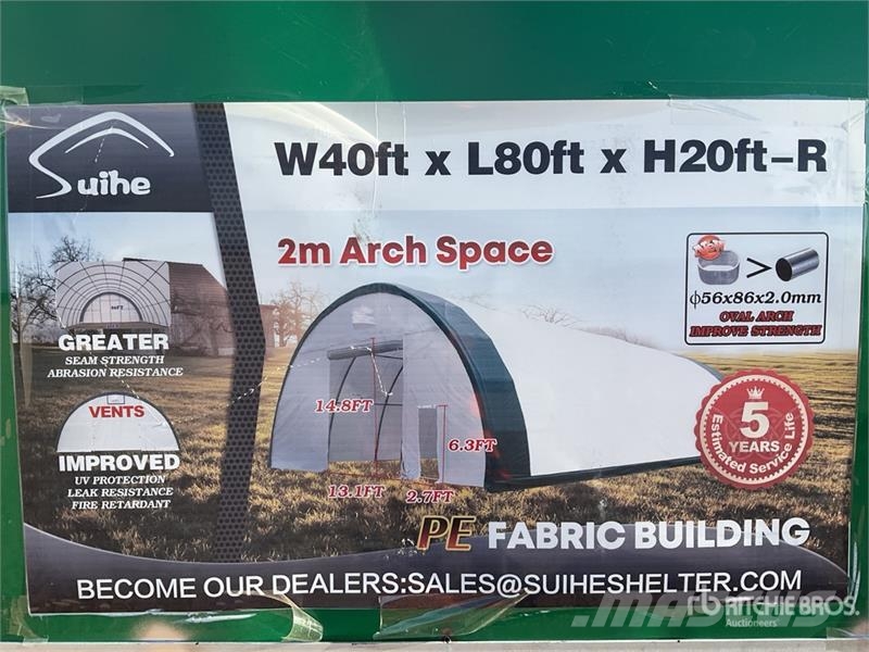 Suihe S408020R-300gPE 40 ft x 80 ft x 20 ft Storage Buil Edificación de acero