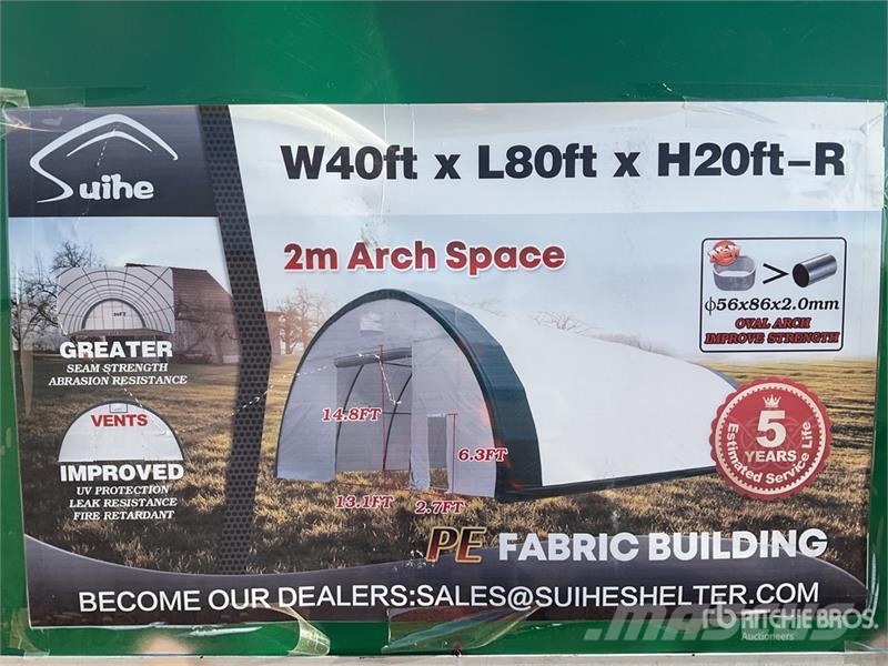 Suihe S408020R-300gPE 40 ft x 80 ft x 20 ft Storage Buil Edificación de acero