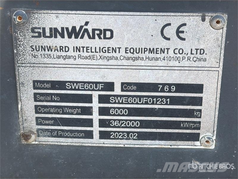 Sunward SWE60UF Mini Excavator Miniescavadeiras < 7t (Mini escavadeiras)
