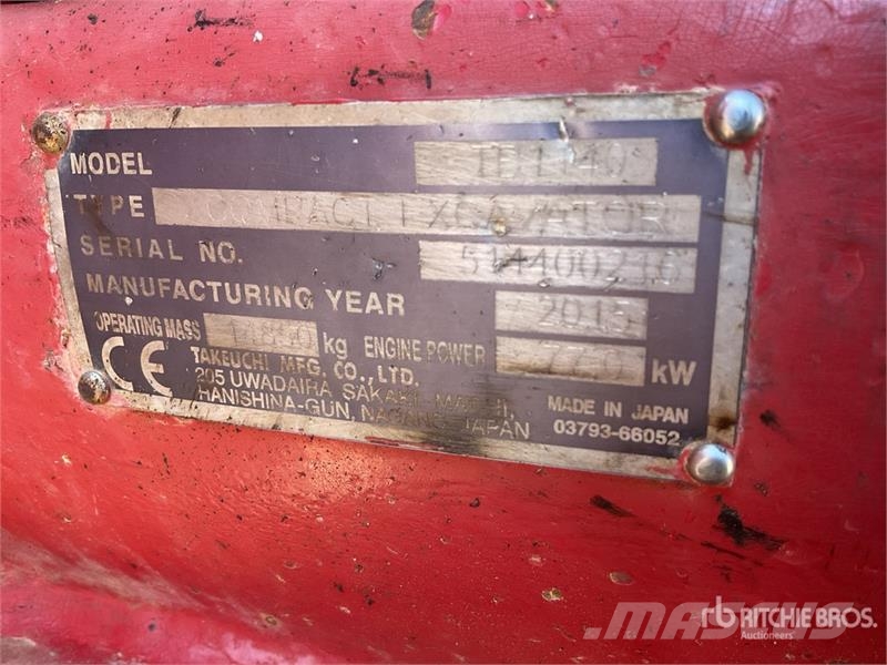 Takeuchi TB1140 حفارات صغيرة أقل من 7 طن (حفارات صغيرة)