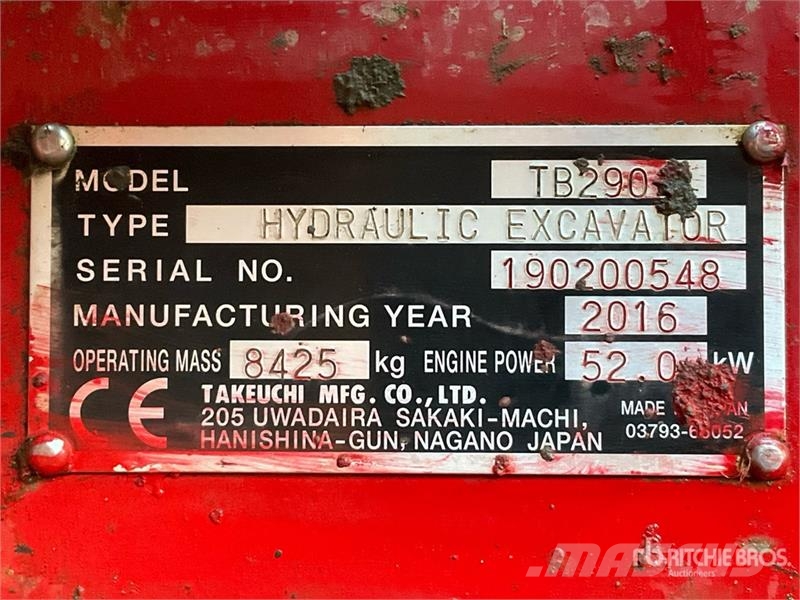 Takeuchi TB290 Гусеничные экскаваторы