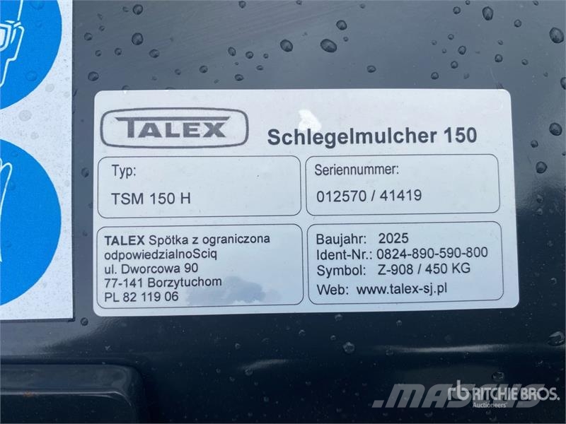 Talex TSM 150 H Flail Mower (Unused) Niidukid