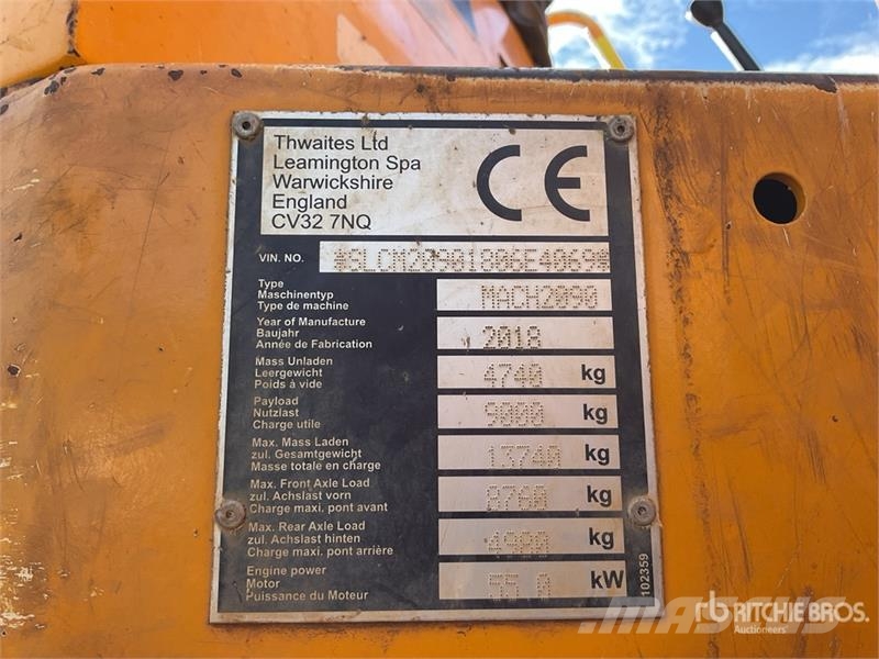 Thwaites MACH2090 9 ton 4x4 Dumper Mini Dumpers