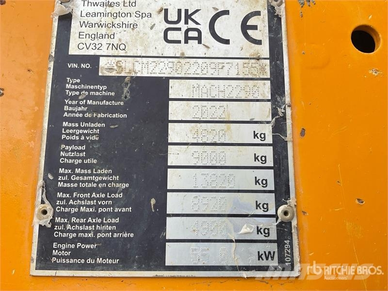 Thwaites MACH2290 9 ton 4x4 Dumper Dumpere