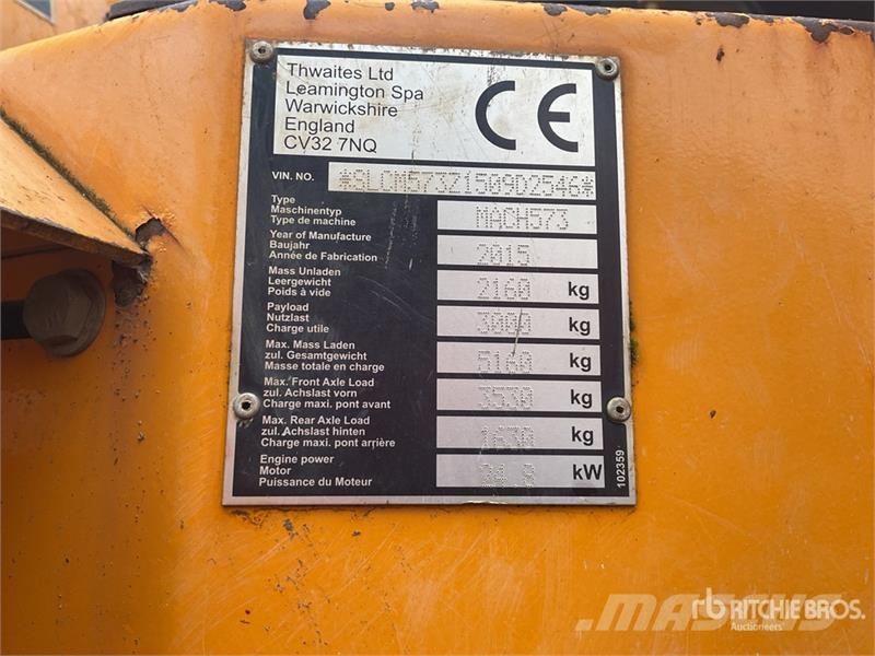 Thwaites MACH573 3 ton 4x4 Swivel Dumper Mini Dumpers