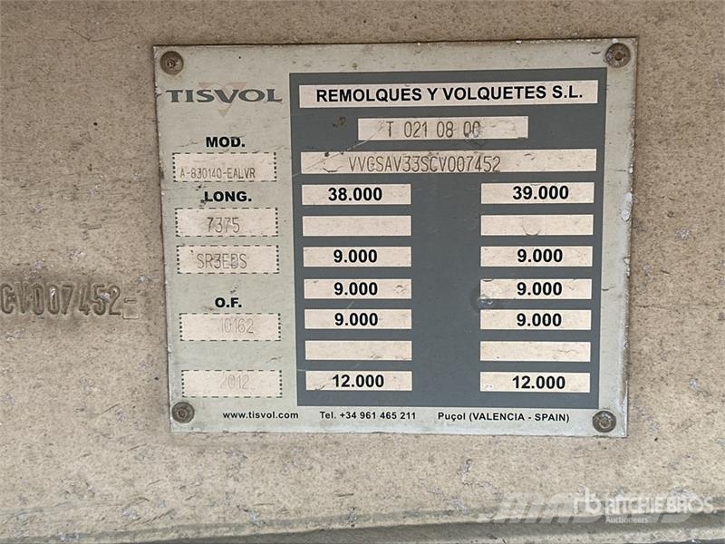 Tisvol Tri/A Semi Remorque Benne 3 Essieux Tri/A E مقطورات قلابة