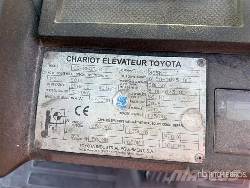 Toyota 02-8FGF18 1750 kg Chariot Elevateur Forklift Montacargas - otros