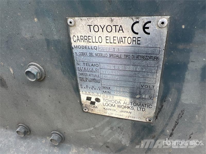 Toyota 5FBE13 1300 kg Electric Forklift Električni viličarji